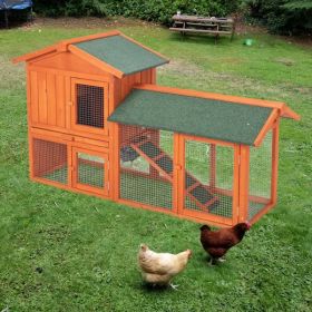 61 Inch Natural Wood Color Roof Double Layered Triangular Belt Running Cage (Option: Wood Color)